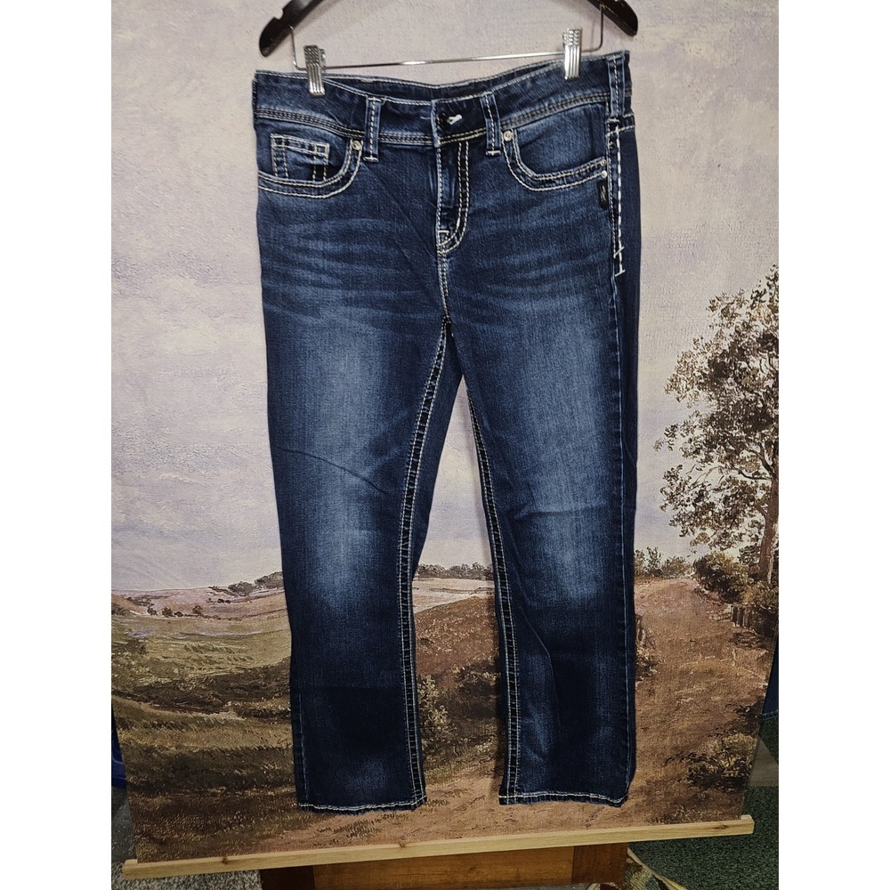 Women's Silver Jeans Suki Mid Slim Boot Cut Blue Jeans Waist 31 Length 33